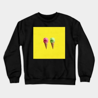 Pistachio and strawberry Ice cream cones Crewneck Sweatshirt